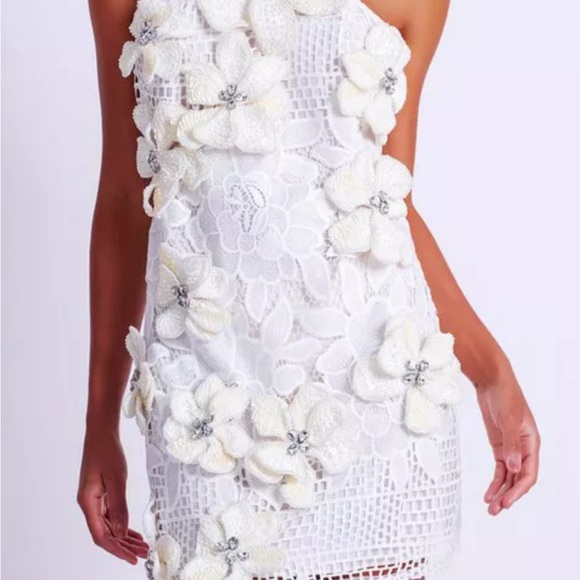 White PatBo mini flower dress - Picture 2 of 7